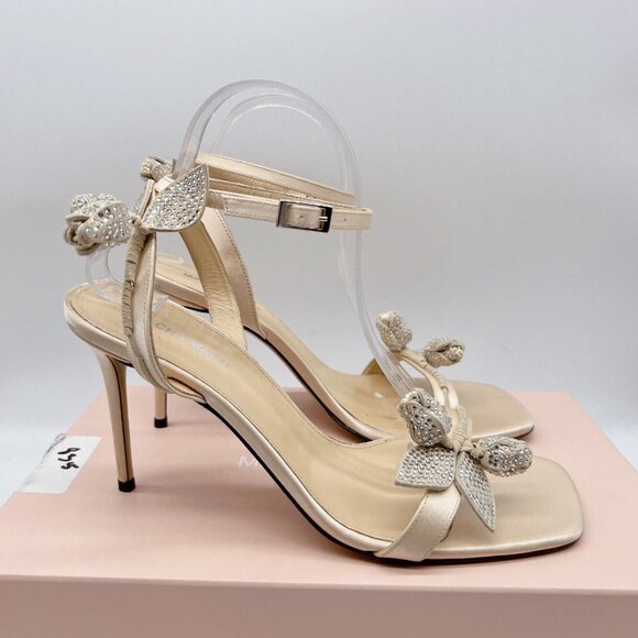 Mach & Mach Wonder Tulip Flower Slingback Sandals heels Beige US 12 EU 42 $1010 - Picture 5 of 11